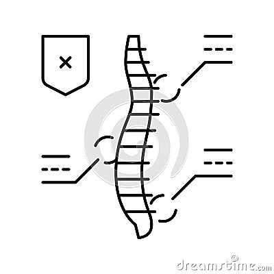 symptoms scoliosis line icon vector illustration Vector Illustration