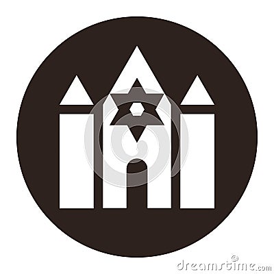 Synagogue icon. Landmark sign. Religious symbol Vector Illustration