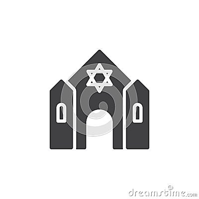 Synagogue icon vector, filled flat sign, solid pictogram isolated on white Vector Illustration