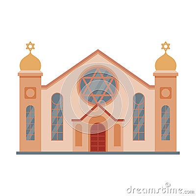 Synagogue Mosque Building, Religious Temple, Ancient Architectural Construction Vector Illustration Vector Illustration