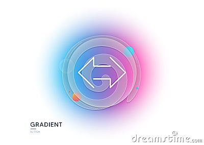 Sync arrows line icon. Communication Arrowheads. Gradient blur button. Vector Vector Illustration