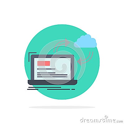 sync, processing, data, dashboard, arrows Flat Color Icon Vector Vector Illustration