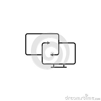 Synchronisation icon. Simple element illustration. Synchronisation symbol design template. Can be used for web and mobile Cartoon Illustration
