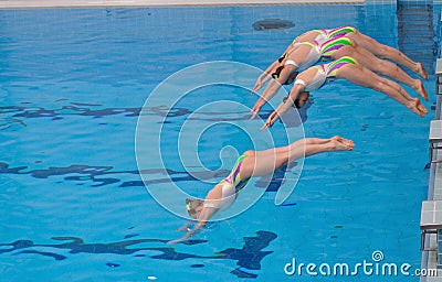Synchronised swimming Editorial Stock Photo