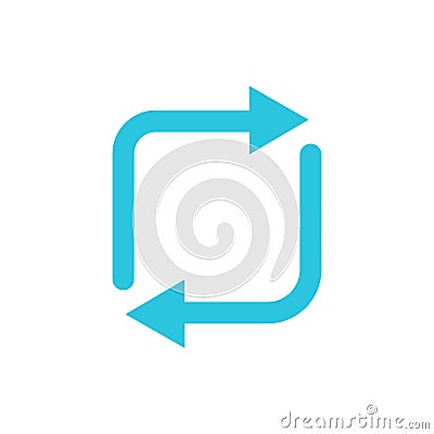 Synchronization, Synchronicity, rotate, Change icon, Two arrows Vector Illustration