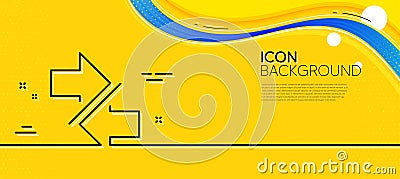 Synchronize arrows line icon. Arrowheads. Minimal line yellow banner. Vector Vector Illustration