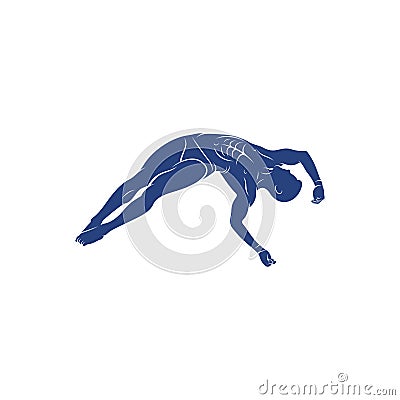 Synchronized Diving vector illustration design. Springboard Platform Diving Silhouette. Sport Athletes design template Vector Illustration