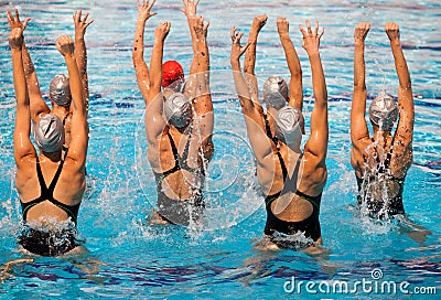 Synchronized swimming Editorial Stock Photo