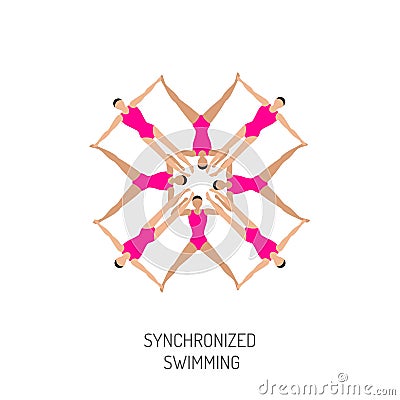 Synchronized swimming banner Vector Illustration