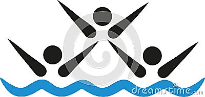 Synchronized swimming team icon Vector Illustration