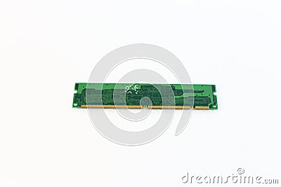 Synchronous dynamic random-access memory on white background Stock Photo