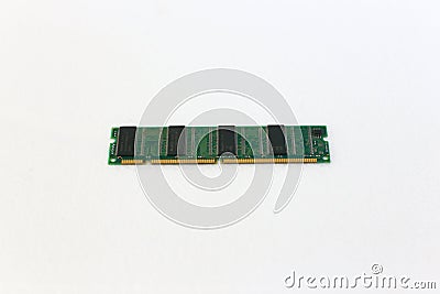 Synchronous dynamic random-access memory on white background Stock Photo