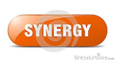 synergy button. synergy sign. key. push button. Vector Illustration