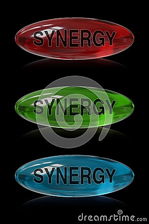 Synergy button Stock Photo