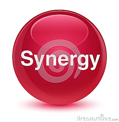 Synergy glassy pink round button Cartoon Illustration