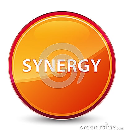 Synergy special glassy orange round button Vector Illustration