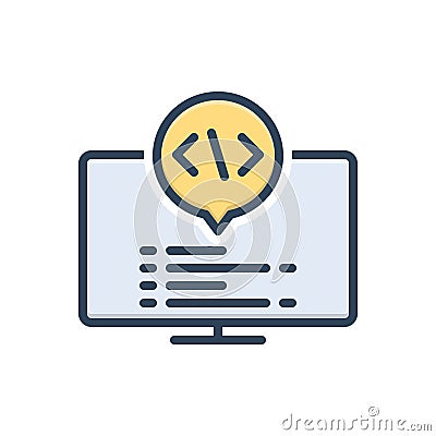 Color illustration icon for Syntax, script and code Cartoon Illustration
