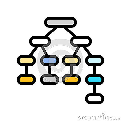 syntax tree nlp color icon vector illustration Vector Illustration