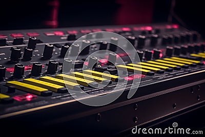 Synth music analog buttons. Generate Ai Stock Photo