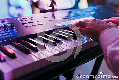 Synthesizer keyboard Stock Photo