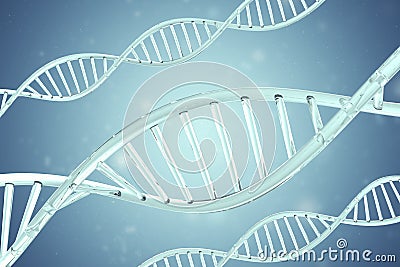 Synthetic, artificial DNA molecule, the concept of artificial intelligence. 3d rendering Stock Photo