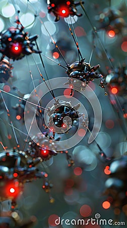 Synthetic intelligence core, glowing abstract ,Generative AI Stock Photo
