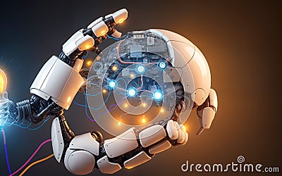 Synthetic Luminescence A Journey Through the Techno-Spectrum of AI, Machine Learning, and Robotic Brilliance Stock Photo