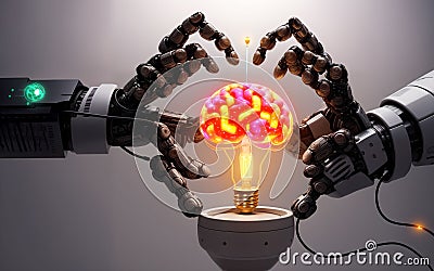 Synthetic Luminescence A Journey Through the Techno-Spectrum of AI, Machine Learning, and Robotic Brilliance Stock Photo