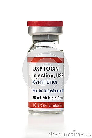 Synthetic Oxytocin Injection Vial Stock Photo