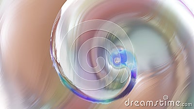 synthetic pearlescent tech holographic iridescent abstract coposition with shell, 3D rendering, golden rule composition Stock Photo
