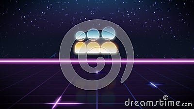 synthwave retro design icon of myspace Stock Photo