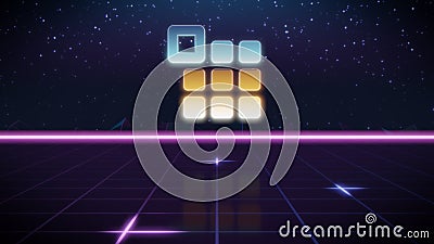 synthwave retro design icon of numeric keyboard Stock Photo