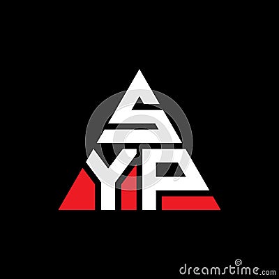 SYP triangle letter logo design with triangle shape. SYP triangle logo design monogram. SYP triangle vector logo template with red Vector Illustration