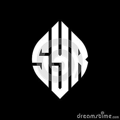SYR circle letter logo design with circle and ellipse shape. SYR ellipse letters with typographic style. The three initials form a Vector Illustration