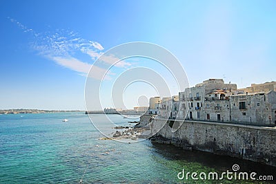 Syracuse city coastline Stock Photo