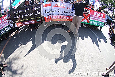 Syria demonstration Editorial Stock Photo
