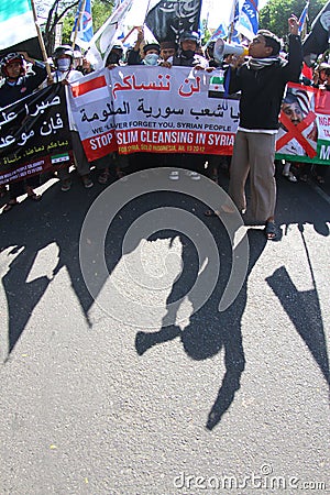 Syria demonstration Editorial Stock Photo