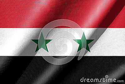 Syria flag is a conceptual image made from cloth pattern. Basemap and background concept. Stock Photo