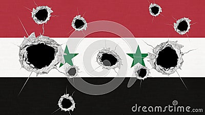 Syria flag with gun bullets Stock Photo