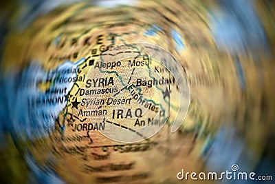 Syria and Iraq map Stock Photo