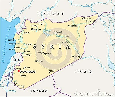 Syria Political Map Vector Illustration