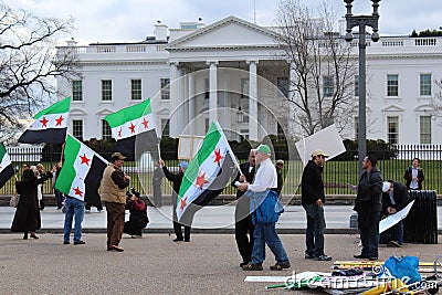 Syria Protest in front of White House Editorial Stock Photo