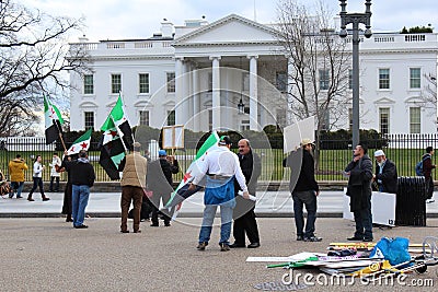 Syria Protest in front of White House Editorial Stock Photo