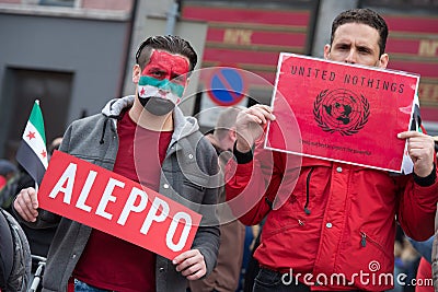 Syria protest: United Nothings Editorial Stock Photo