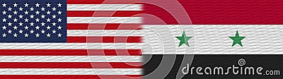 Syria and United States Of America Fabric Texture Flag Stock Photo