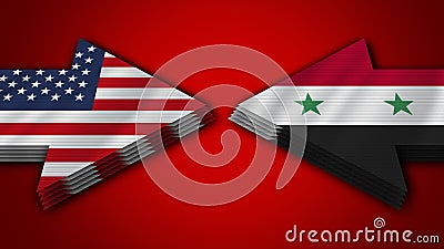 Syria vs United States of America Arrow Flags Stock Photo