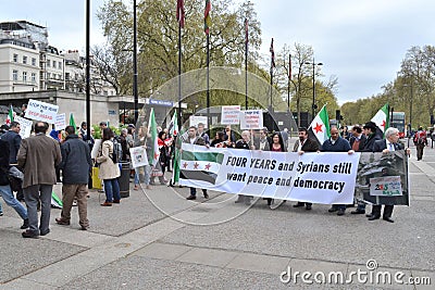 Syrian demonstration against Assad regime Editorial Stock Photo