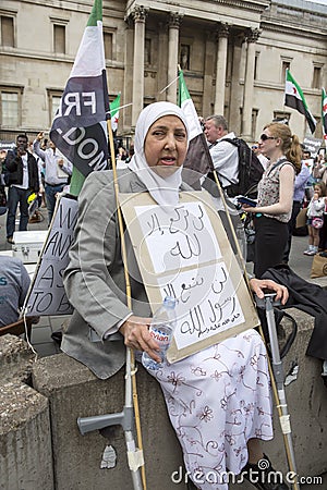 Syrian Rally in Trafalgar Square to support Medics Under Fire Editorial Stock Photo