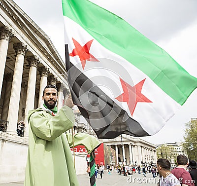 Syrian Rally in Trafalgar Square to support Medics Under Fire Editorial Stock Photo