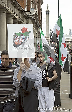 Syrian Rally in Trafalgar Square to support Medics Under Fire Editorial Stock Photo